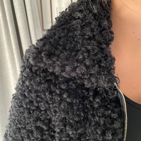 Fun&Fun Curly Black Furry Jacket - Picture 7 of 10